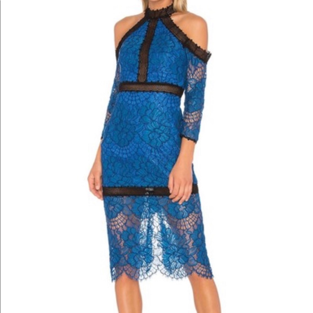ALEXIS Blue & Black Marlowe Dress